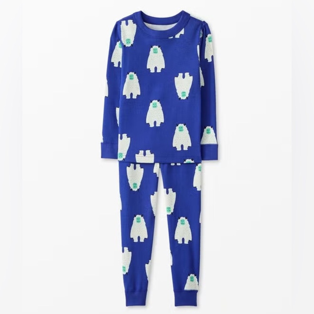 Hanna Andersson Are You Yeti Organic Cotton Pajamas / Size 130 (8)